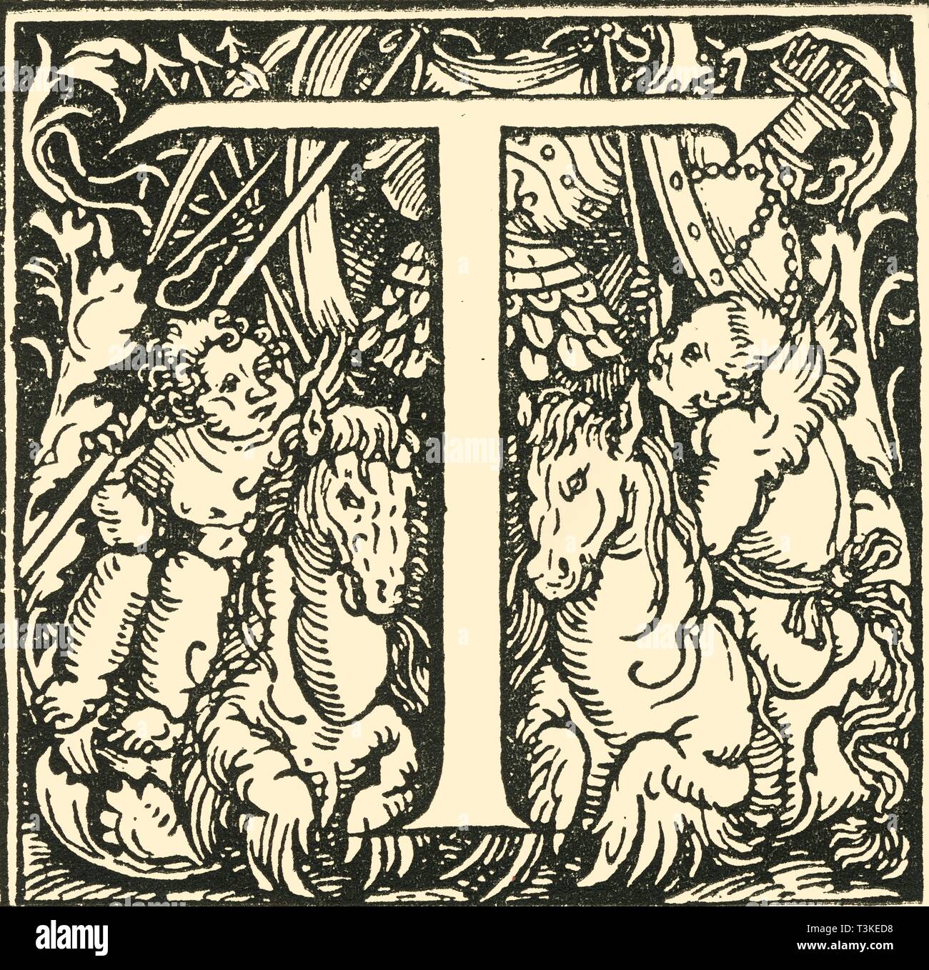 'T - un alfabeto di Hans Weiditz', c1520-1521, (1908). Autore: Hans Weiditz. Foto Stock