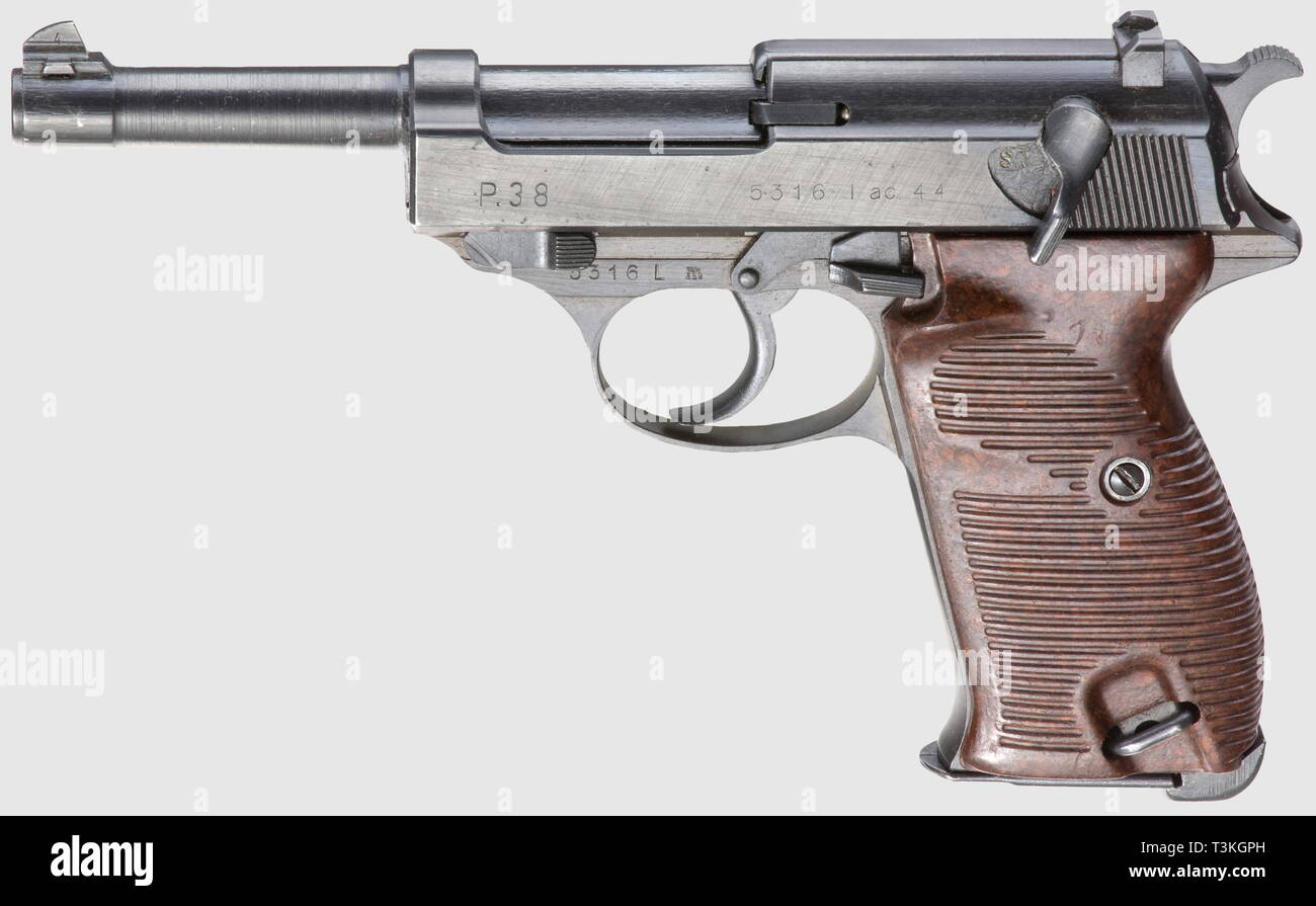 Pistola Walther P 38, calibro 9 mm Parabellum, Carl Walther GmbH, produzione: 1938 - 1945, Editorial-Use-solo Foto Stock