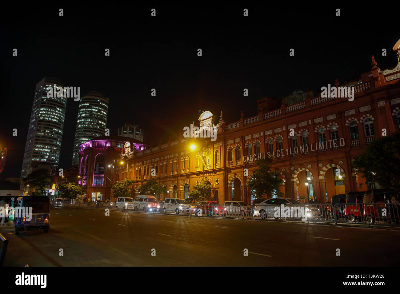 Lo storico edificio Cargills e il World Trade Center di Colombo. Sri Lanka Foto Stock