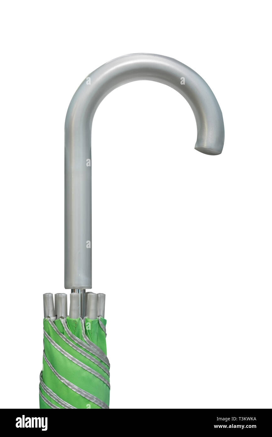 Ombrello manico isolato su sfondo bianco con percorso di clipping. Foto Stock