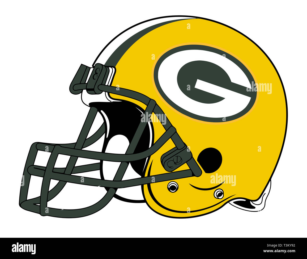 Green Bay Packers casco sport di squadra illustrazione di apparecchiature Foto Stock