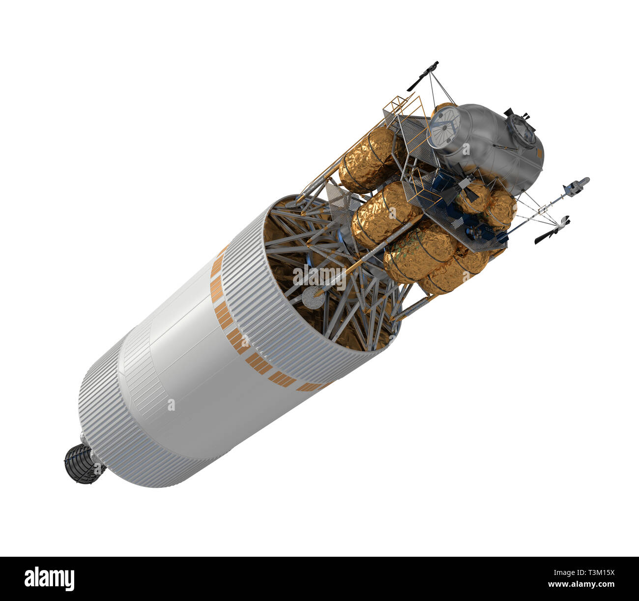 Esplorazione di equipaggio veicolo isolato su sfondo bianco. 3D'illustrazione. Foto Stock