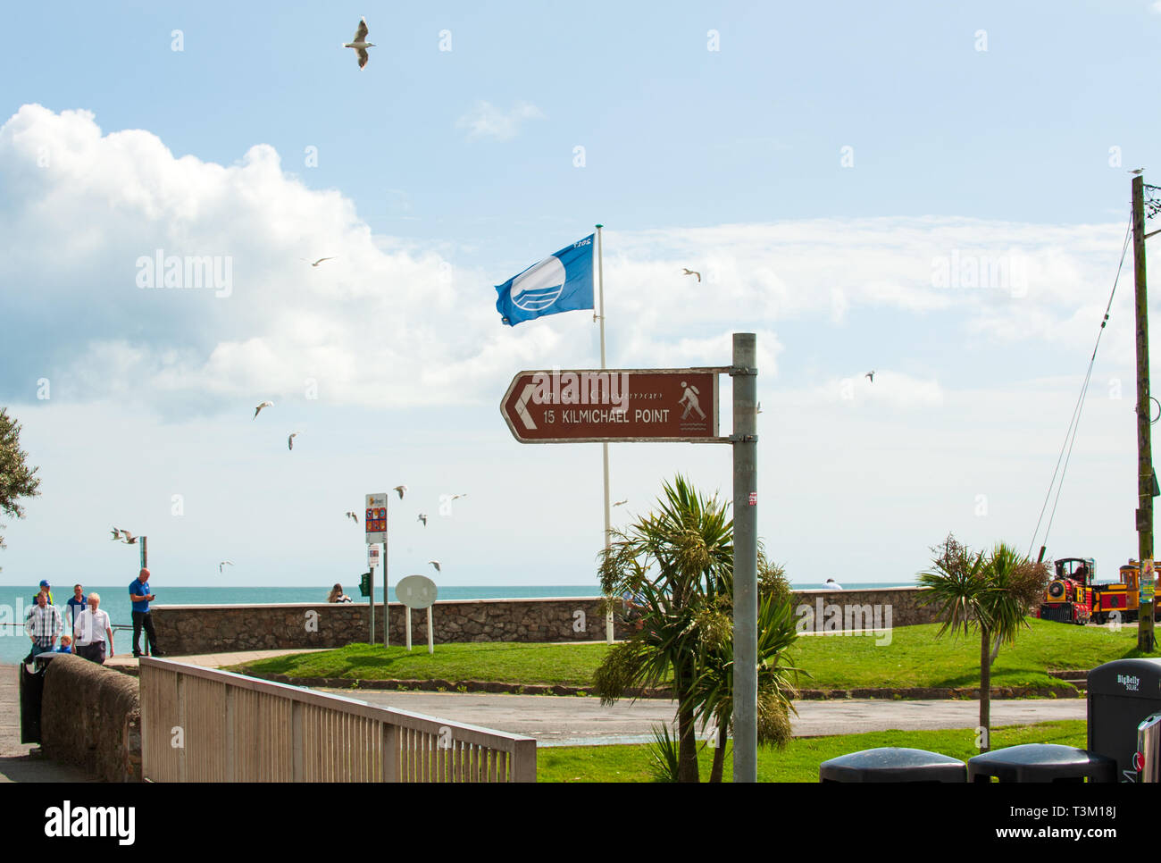 Courtown, Irlanda - 23 August 2017. Famosa località balneare con una spiaggia bandiera blu in Co. Wexford, Irlanda Foto Stock