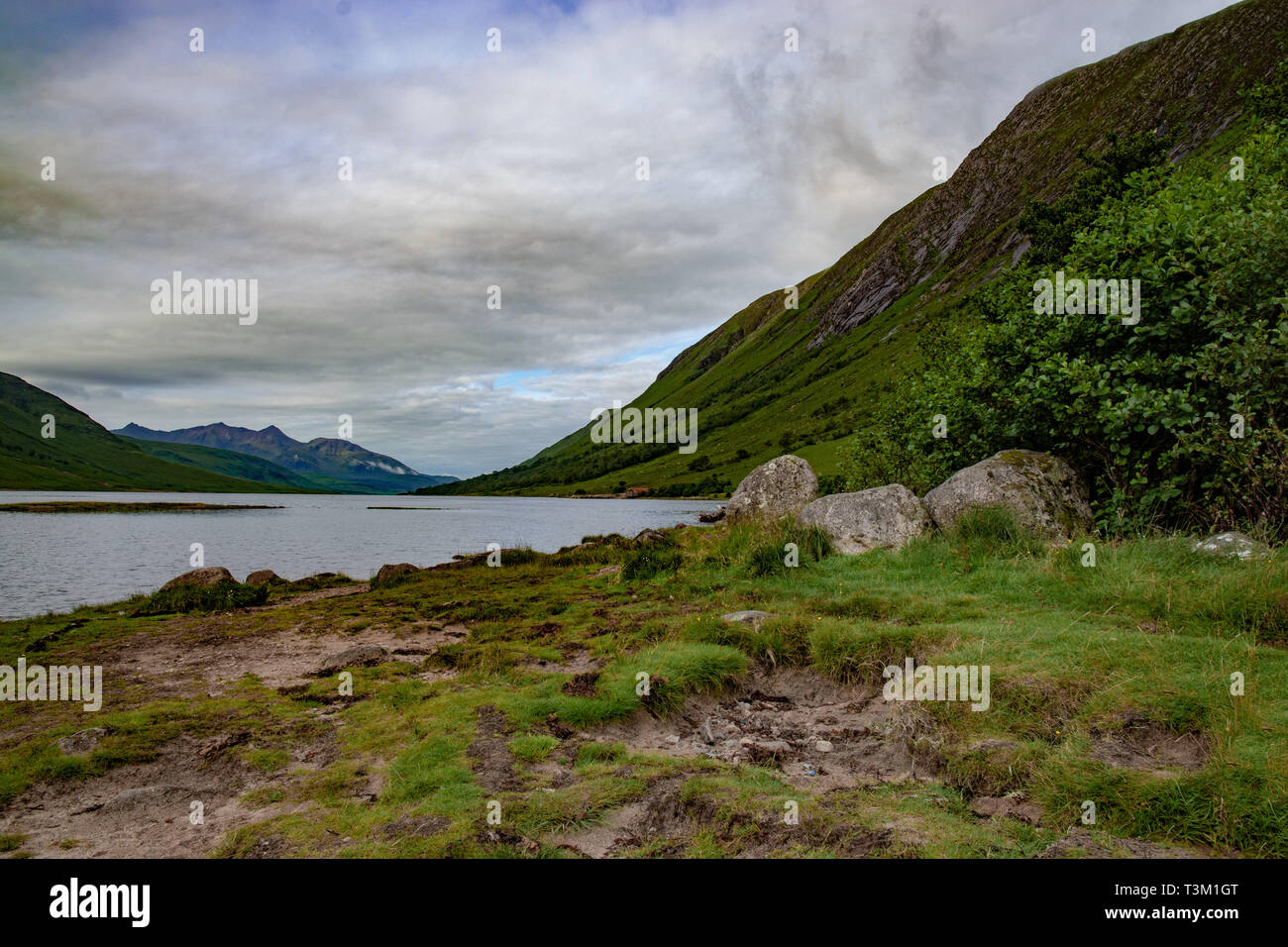 Loch in highlands Foto Stock