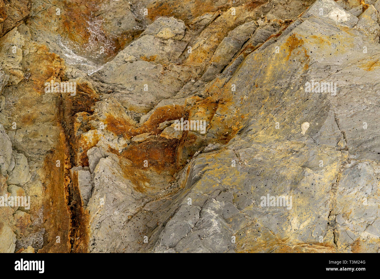 Close up giallo strutture di roccia Foto Stock