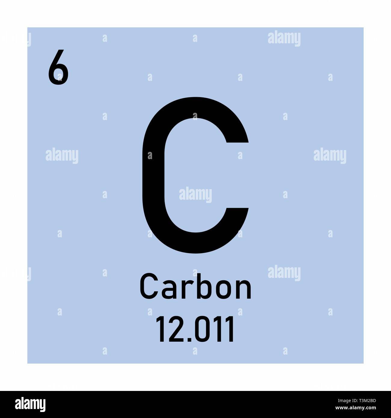 Tavola periodica elemento carbonio icona su sfondo bianco Illustrazione Vettoriale