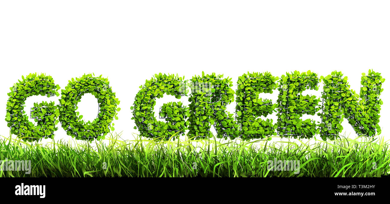 Go green concept 3D illustrazione Foto Stock