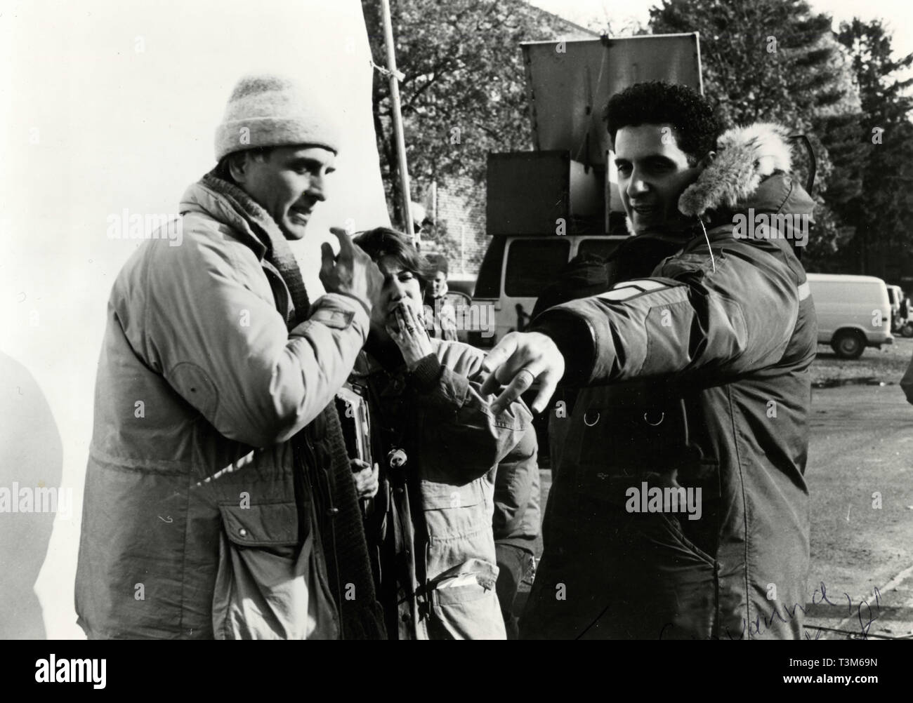 Filmato il regista John Turturro sul set del suo debutto direttoriale Mac, 1992 Foto Stock