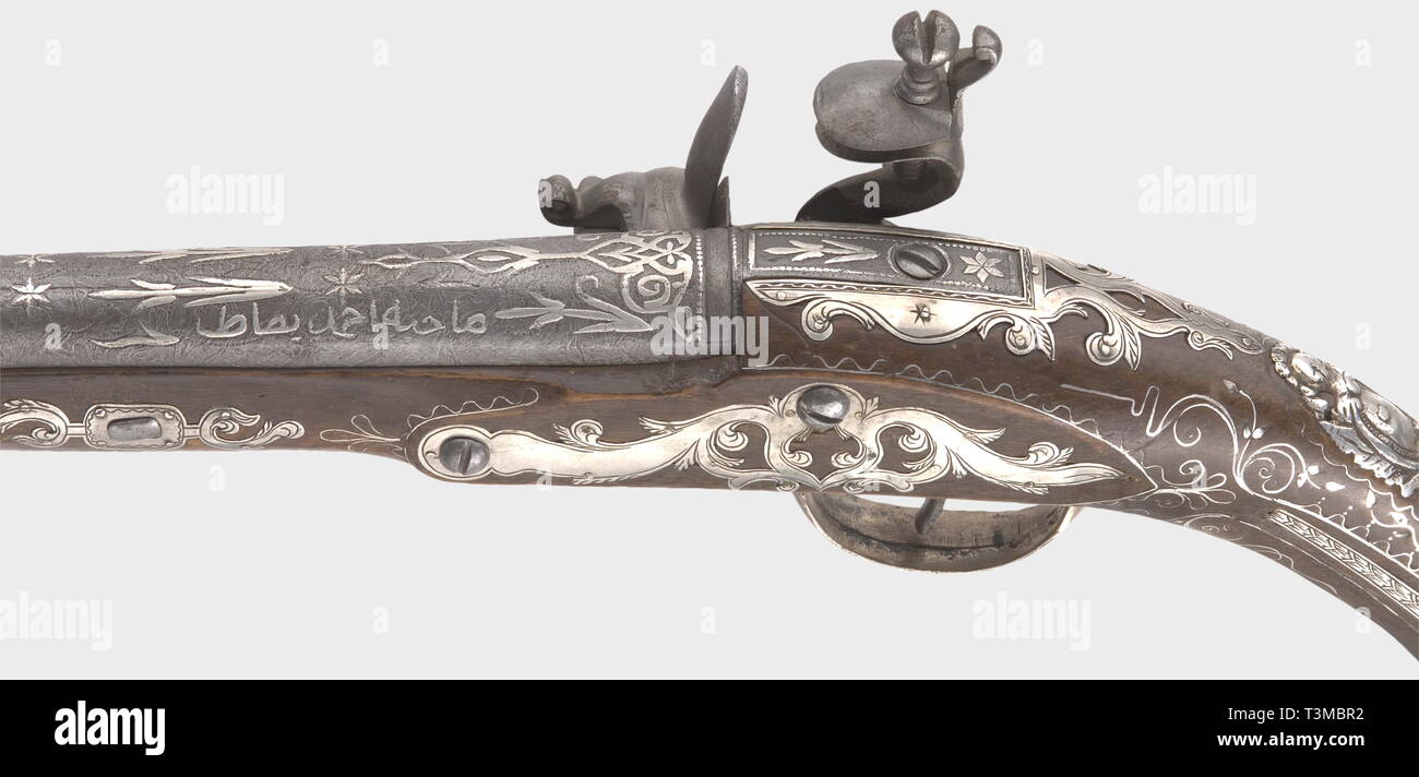 Piccole armi, pistole, flintlock pistola, Impero Ottomano, 1808, Additional-Rights-Clearance-Info-Not-Available Foto Stock