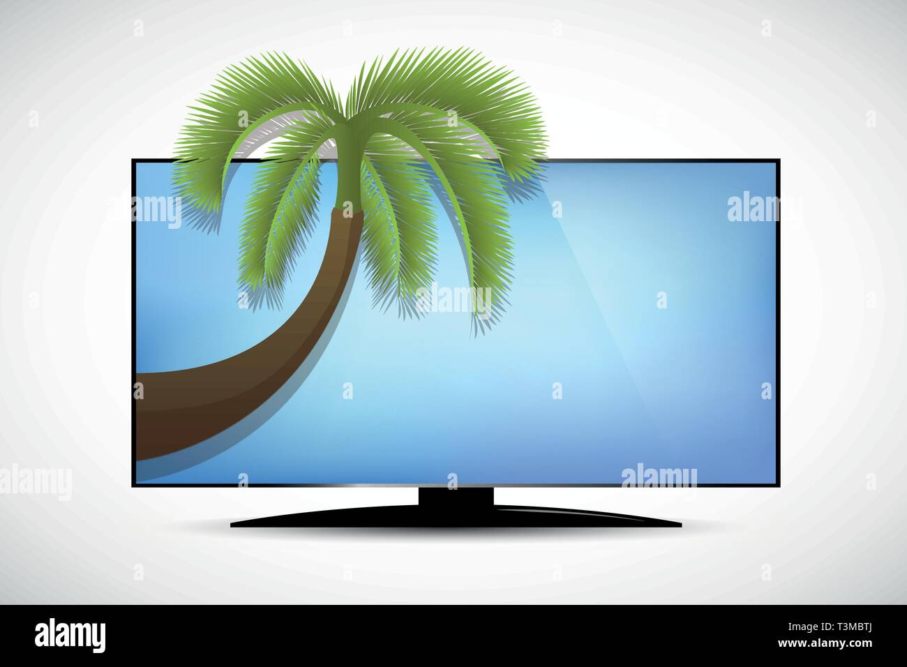 Palm bastoni fuori del televisore illustrazione vettoriale EPS10 Illustrazione Vettoriale