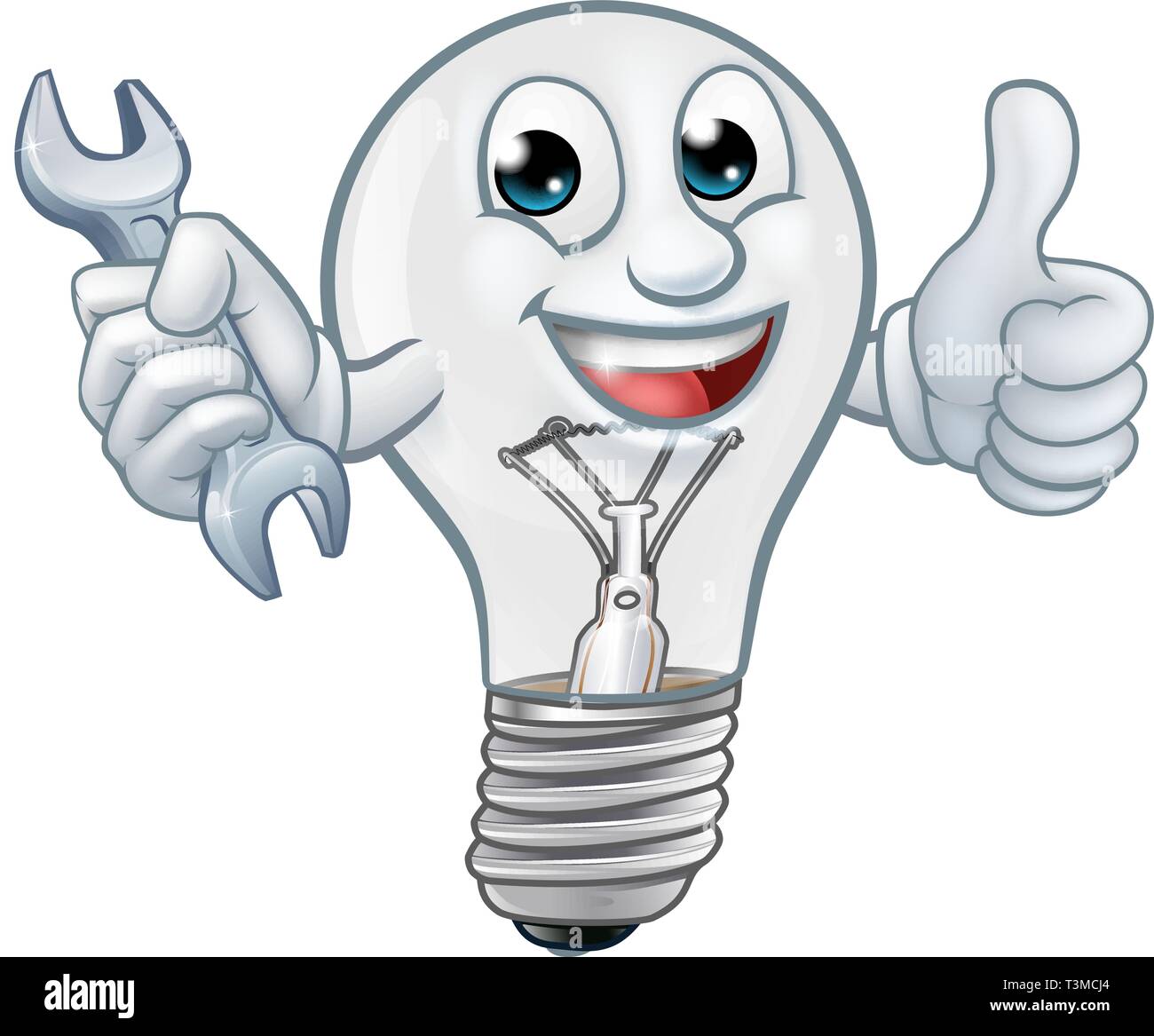 Lampadina della luce dei cartoni animati di mascotte di lampadine Immagine  e Vettoriale - Alamy