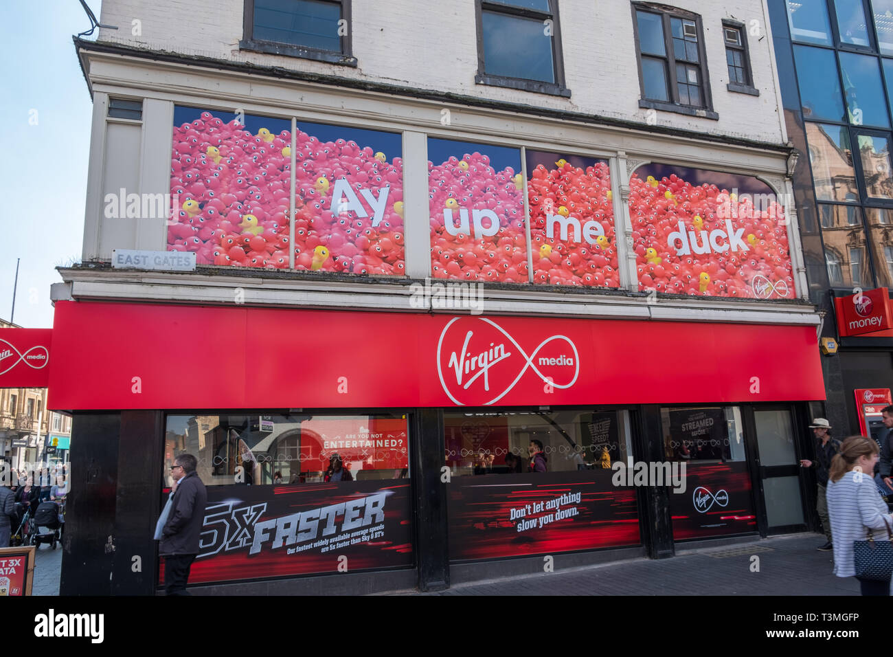 Virgin Media store in Gallowtree Gate, Leicester, Regno Unito Foto Stock