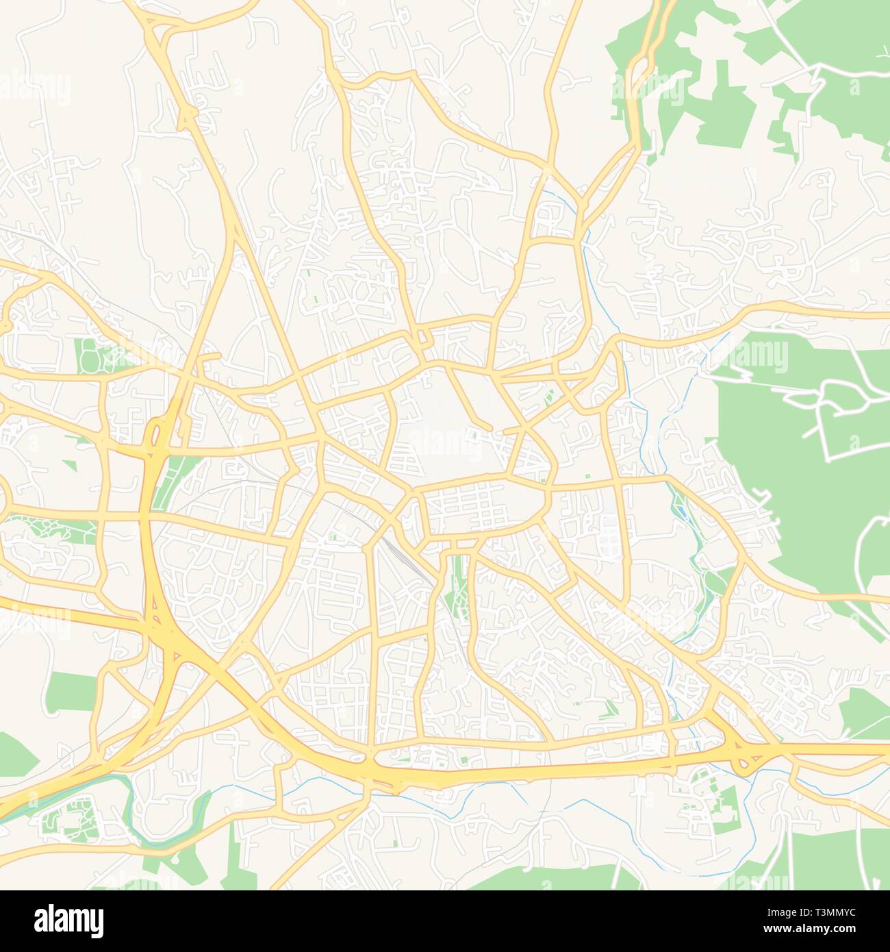 Mappa stampabile di Aix-en-Provence, Francia con strade principali e secondarie e ferrovie più grandi. Questa mappa è stato accuratamente progettato per il routing e l'immissione ind Illustrazione Vettoriale