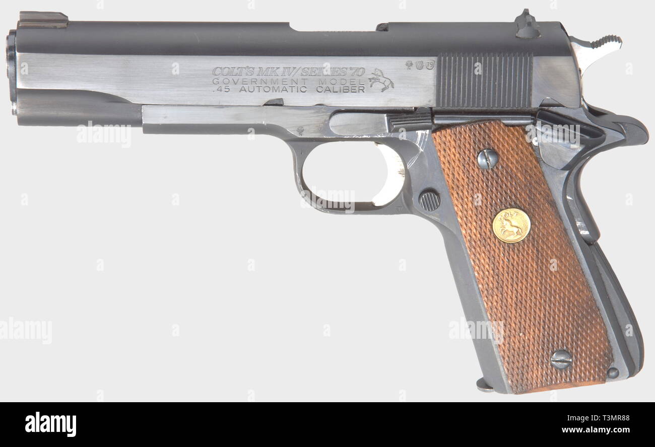 Piccole armi, pistole, armi, pistole, modello Colt 1911, calibro .45, Additional-Rights-Clearance-Info-Not-Available Foto Stock