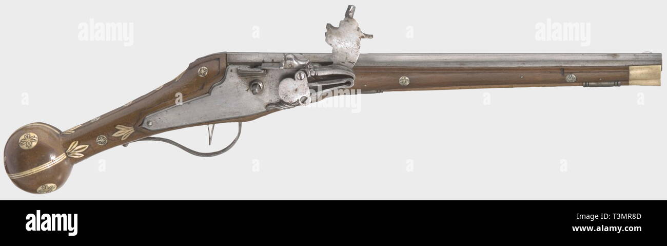 Pistole, CAPLOCK E WHEELLOCK, pistola wheellock, historism utilizzando parti vecchie, Additional-Rights-Clearance-Info-Not-Available Foto Stock