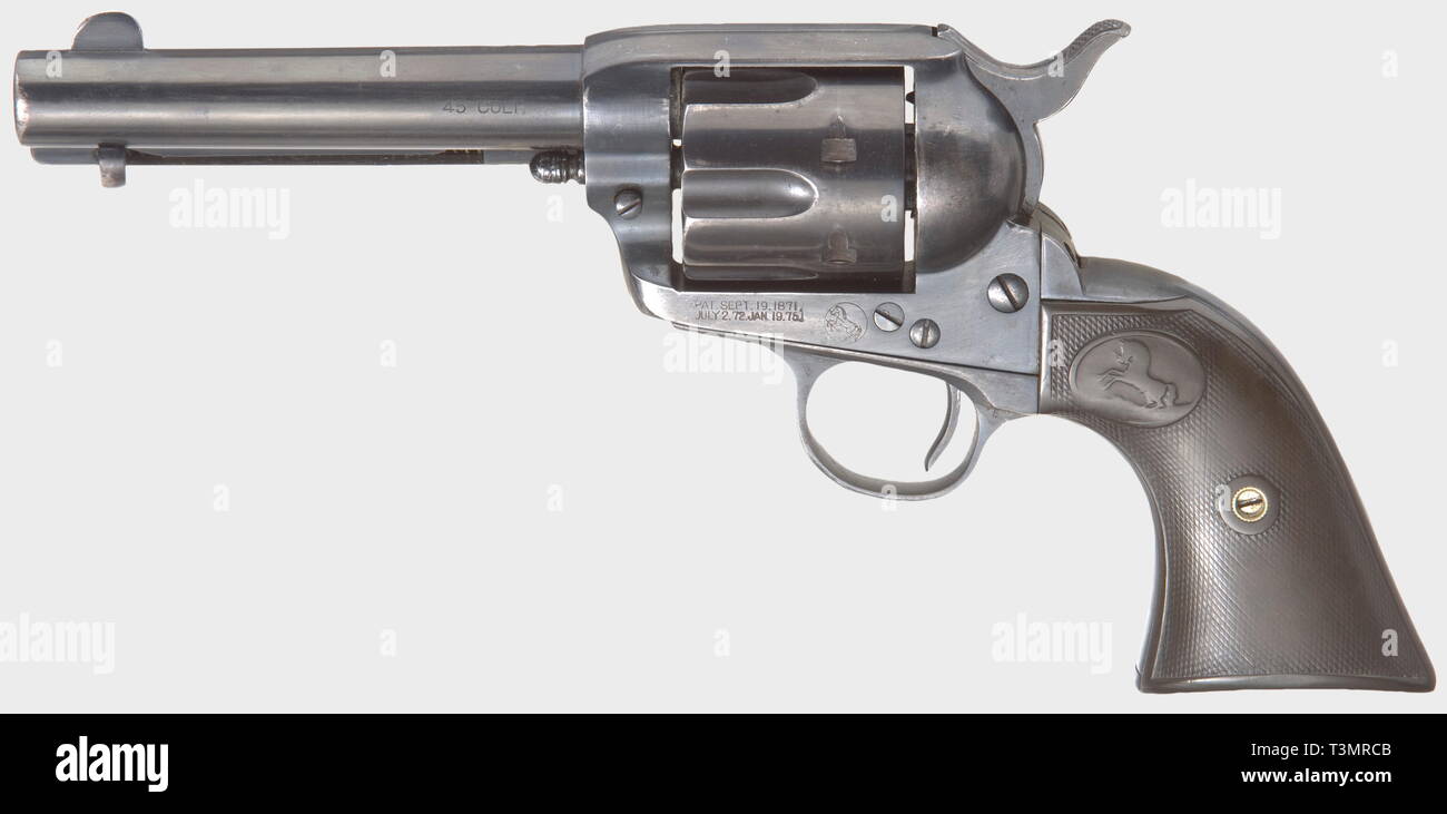 Armi di piccolo calibro, revolver Colt unica azione armata, modello 1873, calibro .45, Additional-Rights-Clearance-Info-Not-Available Foto Stock