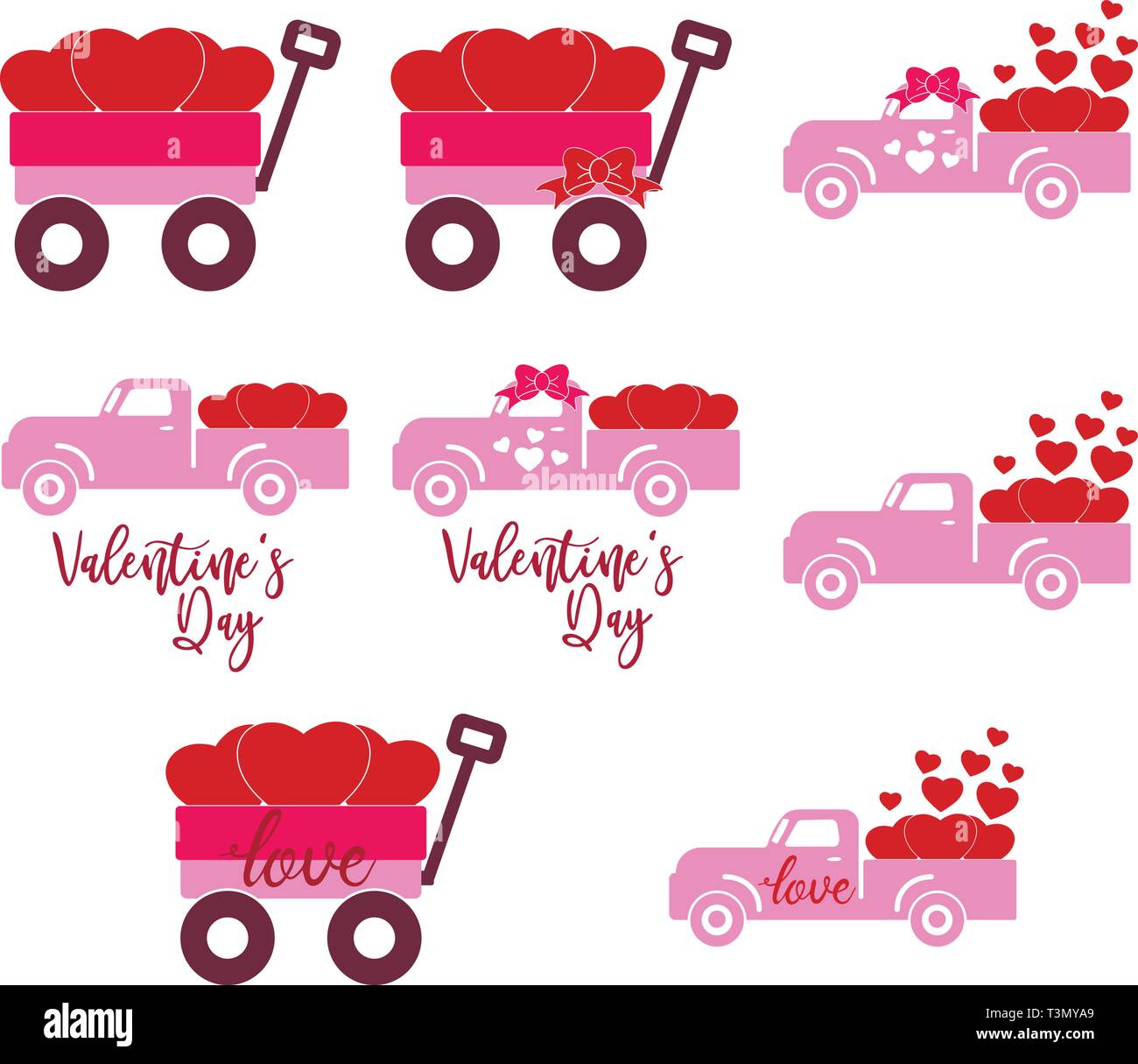 Valentines Vintage carrello. Il giorno di San Valentino Illustrazione Vettoriale