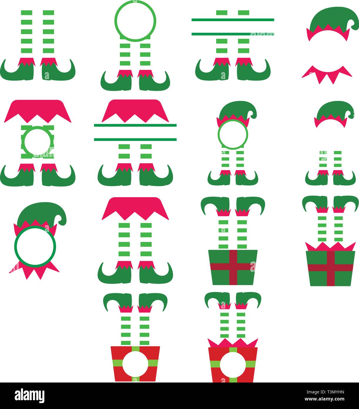 Elf Natale con monogramma Illustrazione Vettoriale