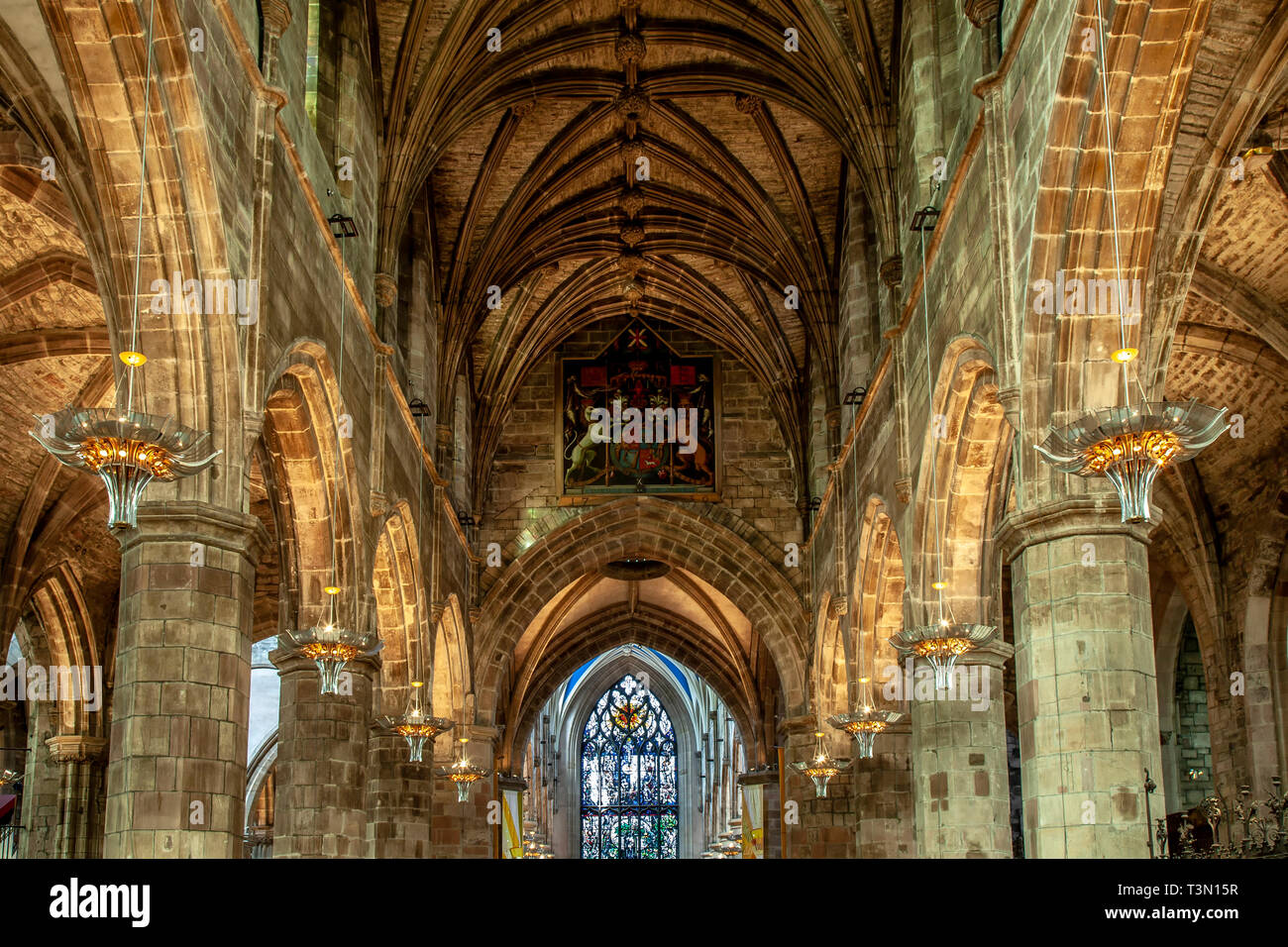 Navata, St. Giles' Cattedrale, Edimburgo, Scozia, Regno Unito Foto Stock