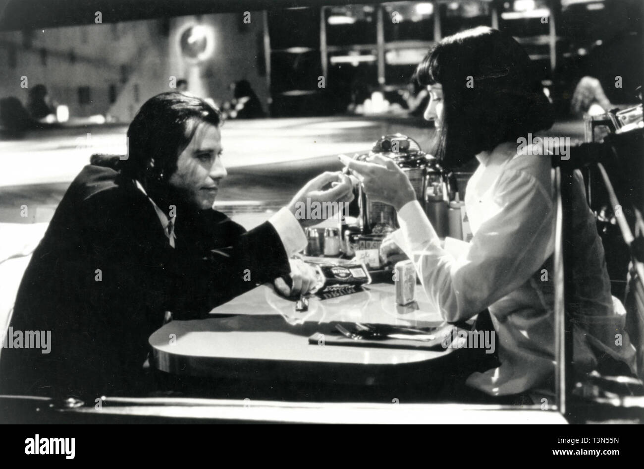 Protagonisti John Travolta e Uma Turman nel film Pulp Fiction, 1994 Foto Stock