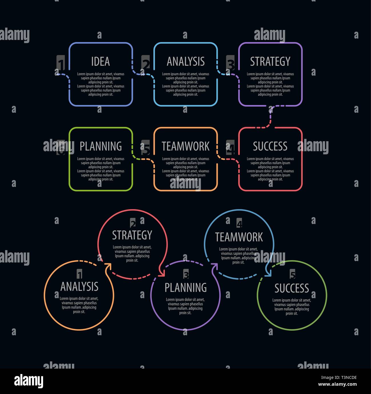 Infographics design. Modello di grafico, presentazione e grafico. Il concetto di Business vettore Illustrazione Vettoriale