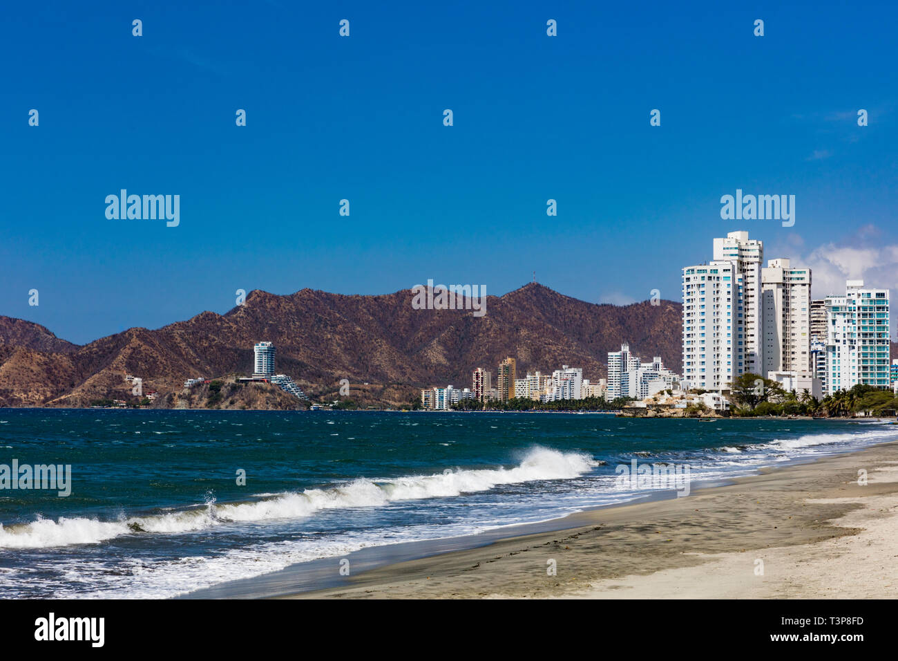 Spiaggia di Rodadero Santa Marta Magdalena in Colombia Sud America Foto Stock