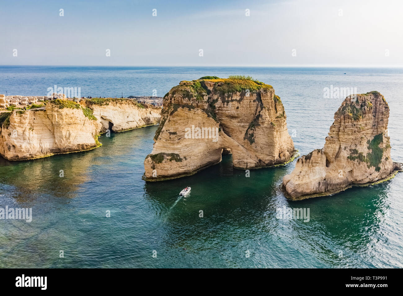 Rocce Rouche a Beirut, capitale del Libano in medio oriente Foto Stock