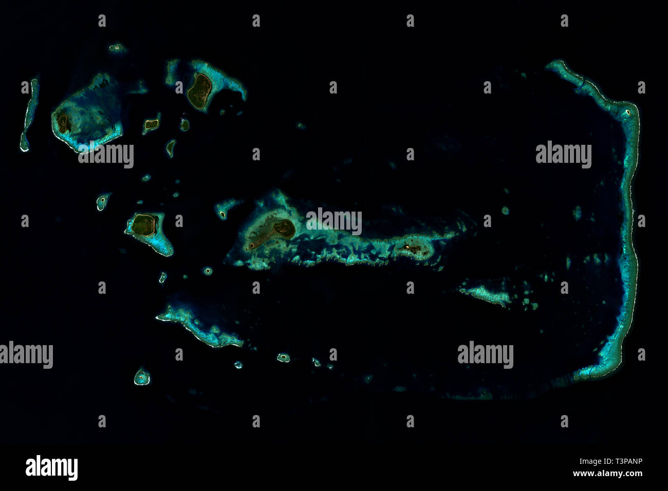 Le isole e le barriere coralline del Regno di Tonga nell'Oceano Pacifico Foto Stock