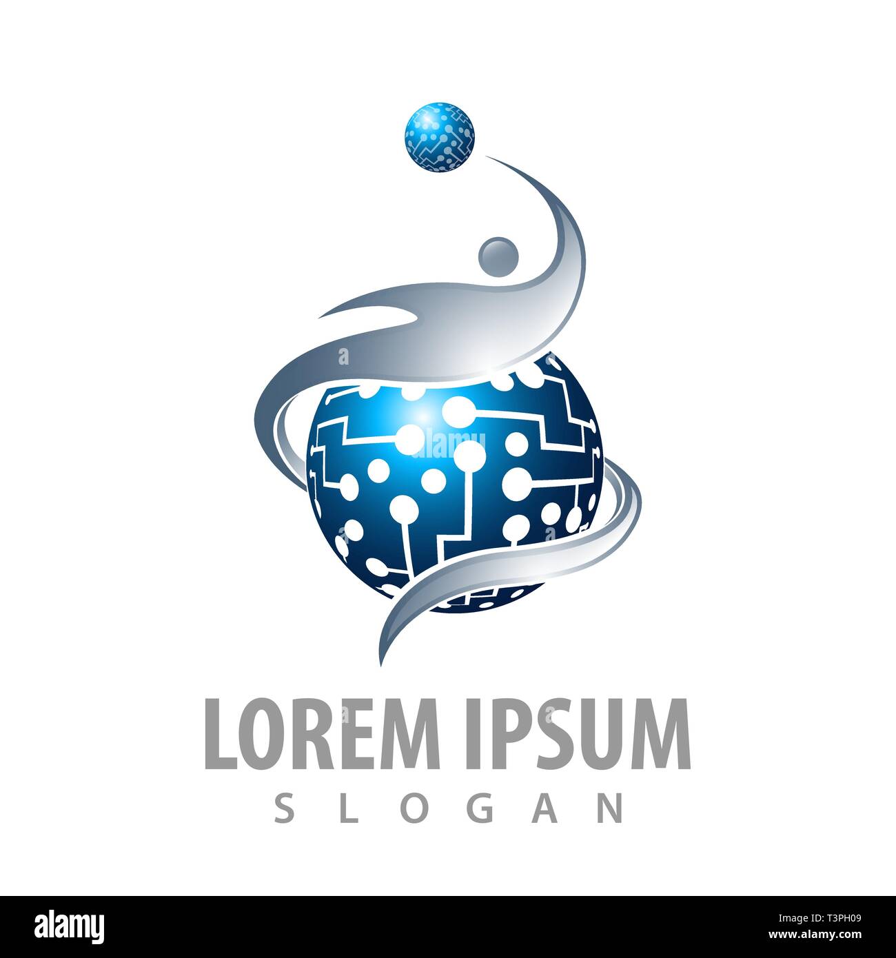 Tecnologia sphere persone concept design. Simbolo grafico elemento di modello Illustrazione Vettoriale