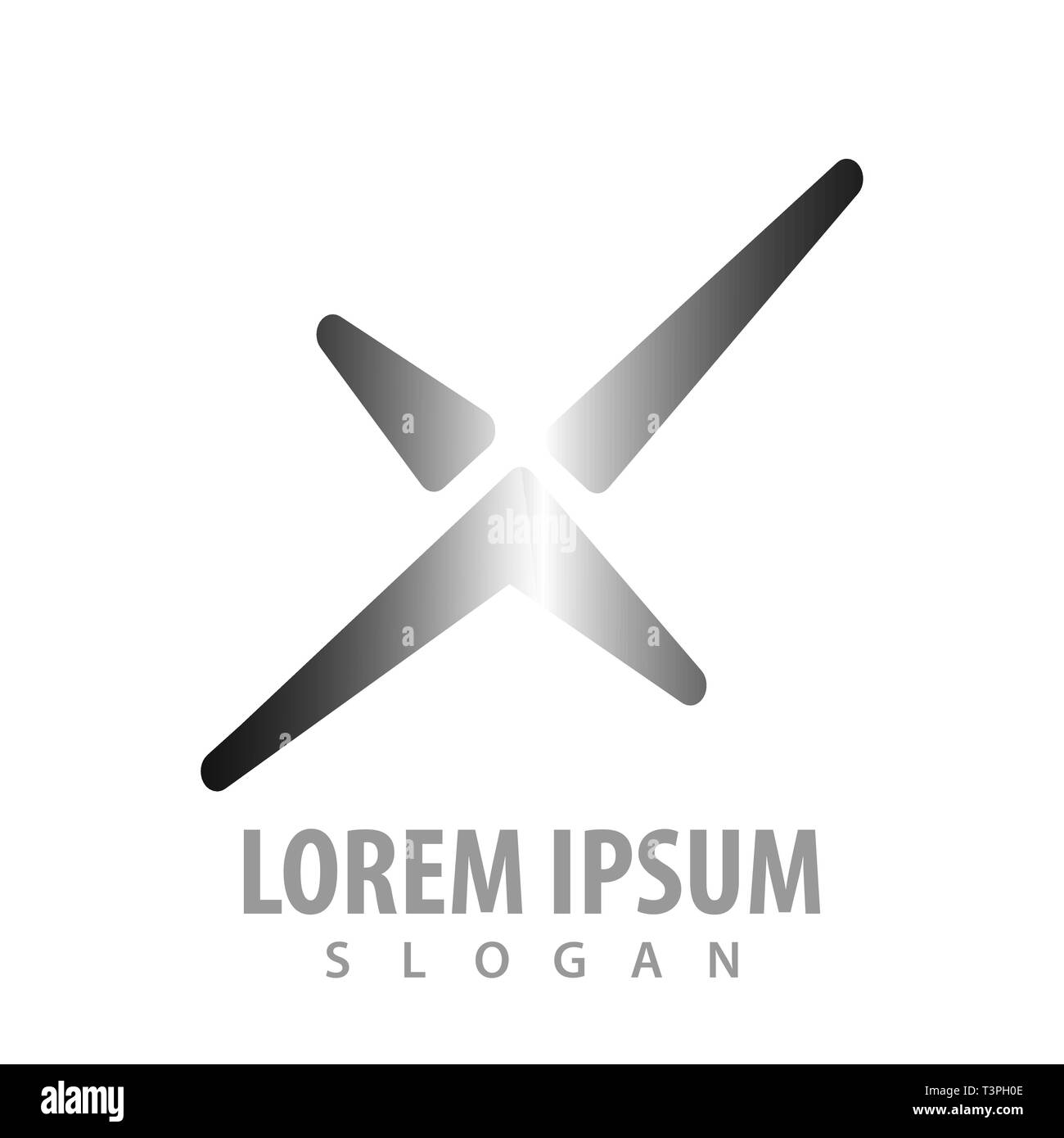 Lettera X metallica di concept design. Simbolo grafico elemento di modello Illustrazione Vettoriale