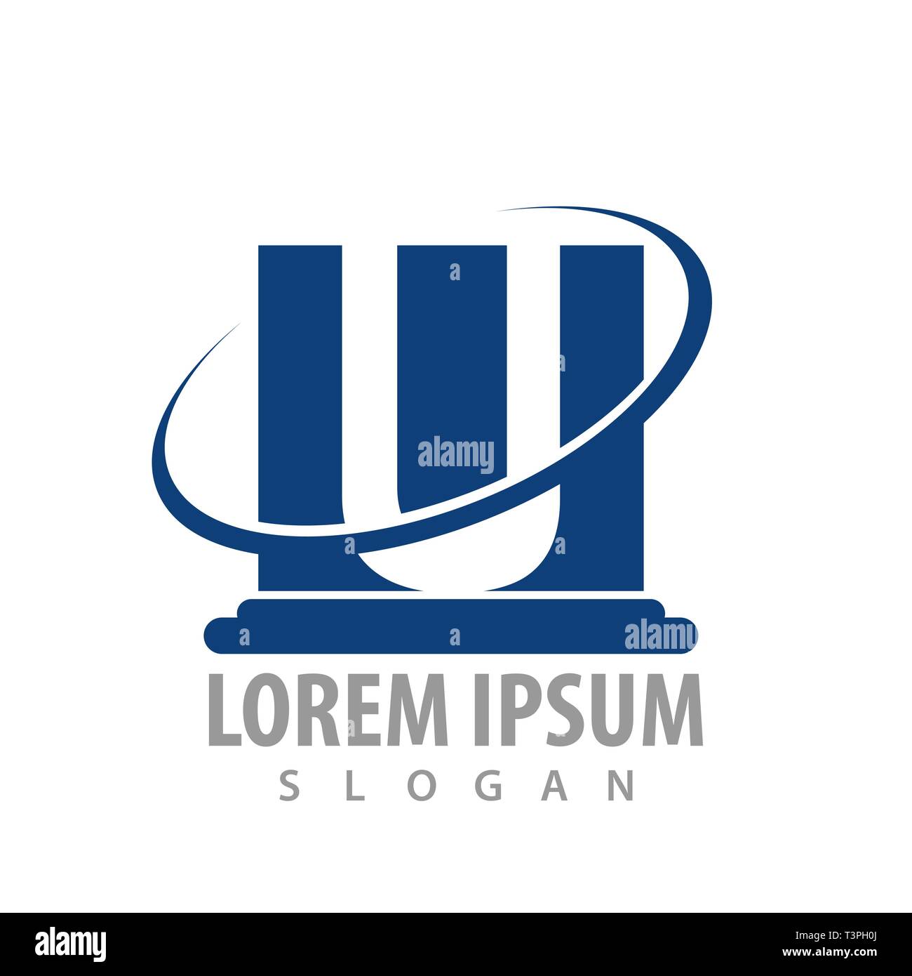 Pilastro lettera U concept design. Simbolo grafico elemento di modello Illustrazione Vettoriale