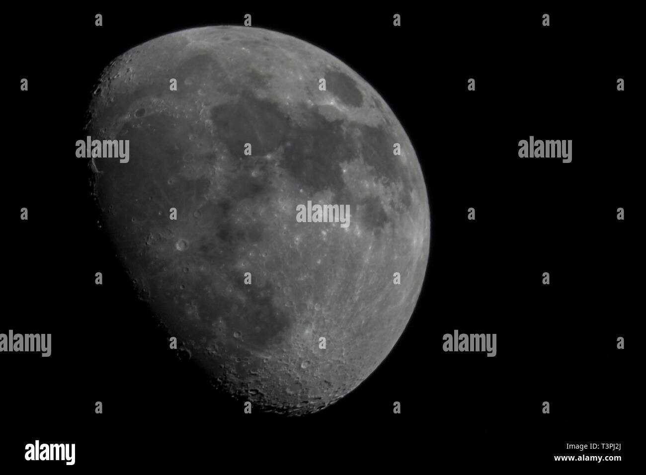 Close up luna foto che caratterizzano i crateri della luna Foto Stock