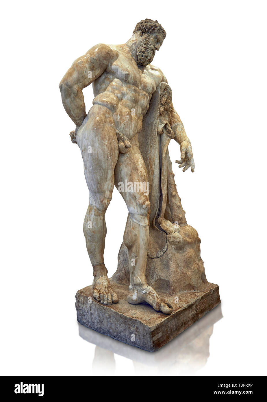 Fine del II secolo inizio del III secolo d.c. romana scultura in marmo di Ercole a riposo copiato dalla seconda metà del IV secolo A.C. Hellanisti Foto Stock