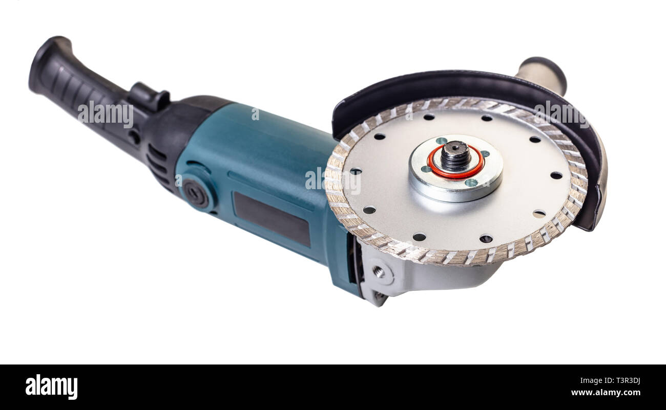 Nuova sega elettrica bianco su sfondo isolato Foto Stock