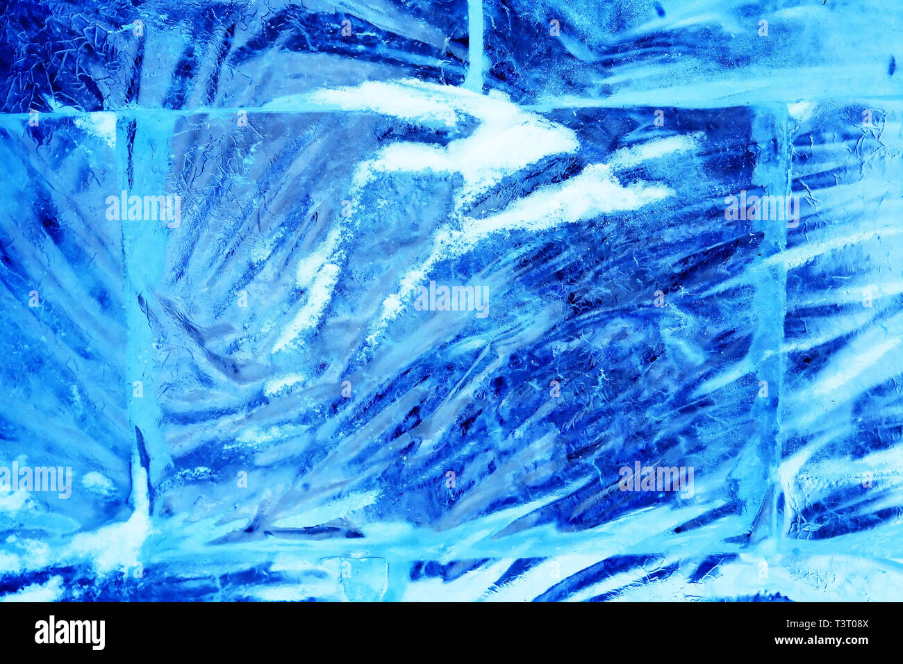 Nice abstract sfondo blu realizzato da pulire blue ice bricks Foto Stock