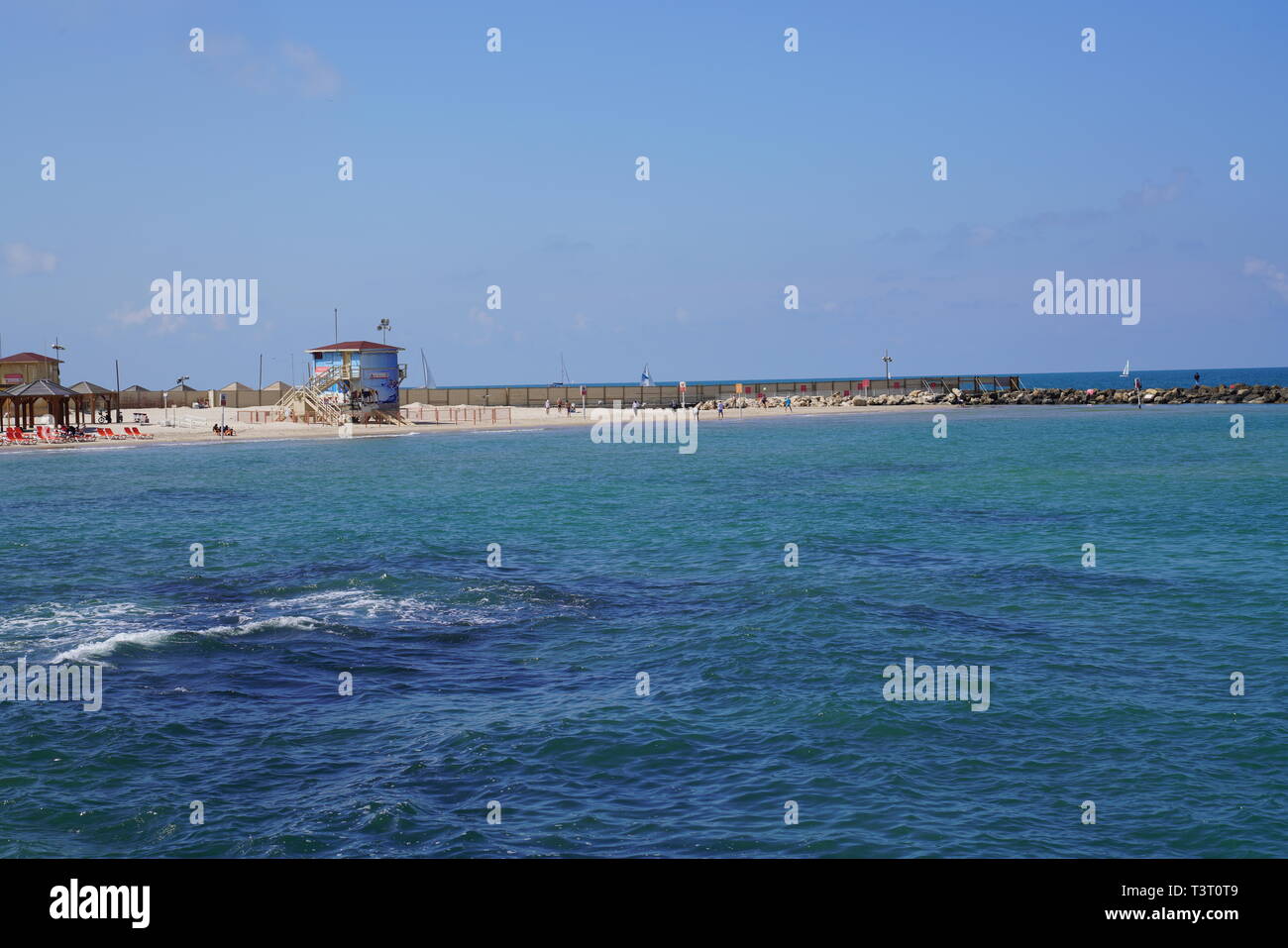 Tel Aviv è una città in Israele la costa mediterranea Foto Stock