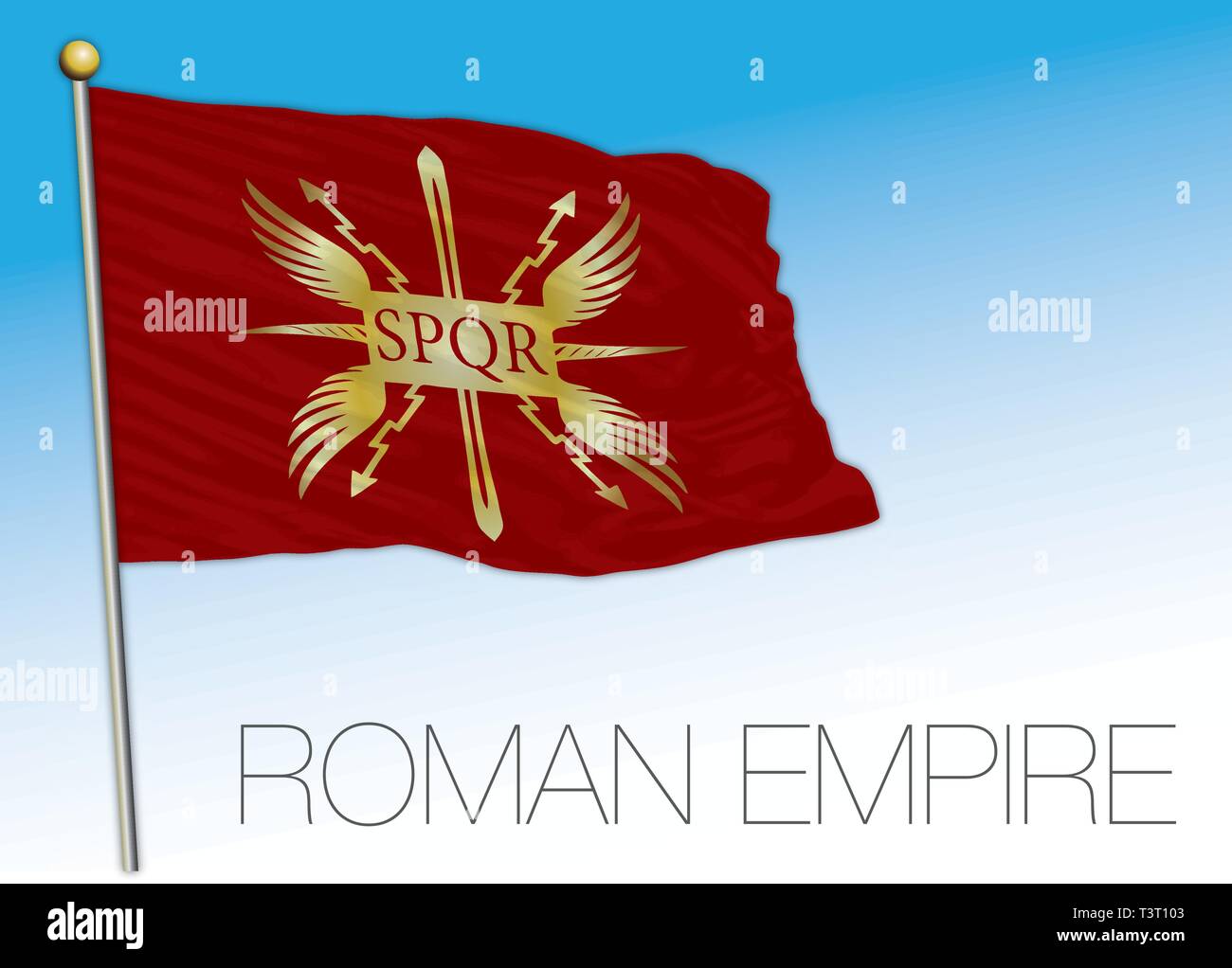 Impero romano storica bandiera, SPQR, illustrazione vettoriale Illustrazione Vettoriale