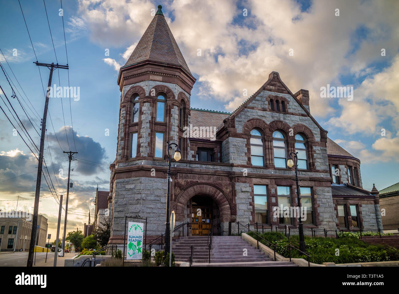 Muskegon, MI, Stati Uniti d'America - 24 Giugno 2018: il preservare la libreria Hackley in città Foto Stock