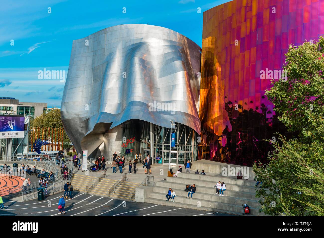 Museo di cultura pop, MoPOP, architetto Frank Gehry, Seattle, Washington, Stati Uniti d'America Foto Stock