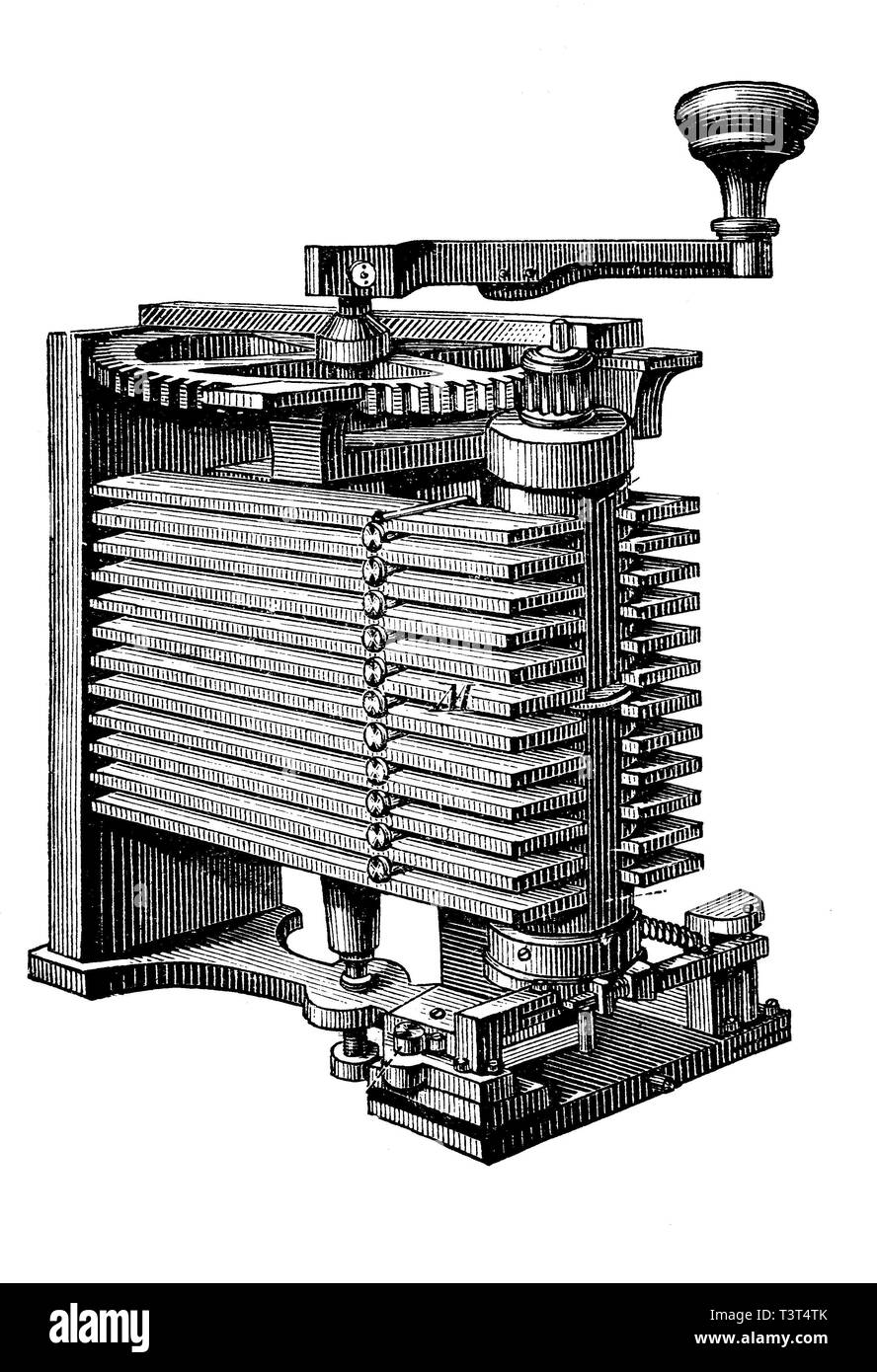 Telegraph, Zeigertelegraf prodotta da Siemens & Halske, 1880, storico xilografia, Germania Foto Stock