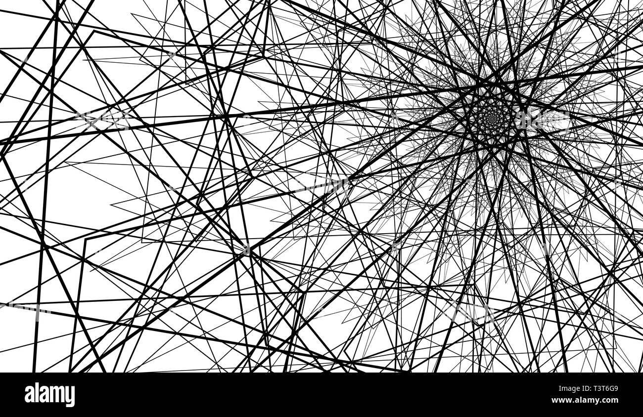 Sfondo di linee sono intrecciati in una spirale. Linee nere su sfondo bianco Illustrazione Vettoriale