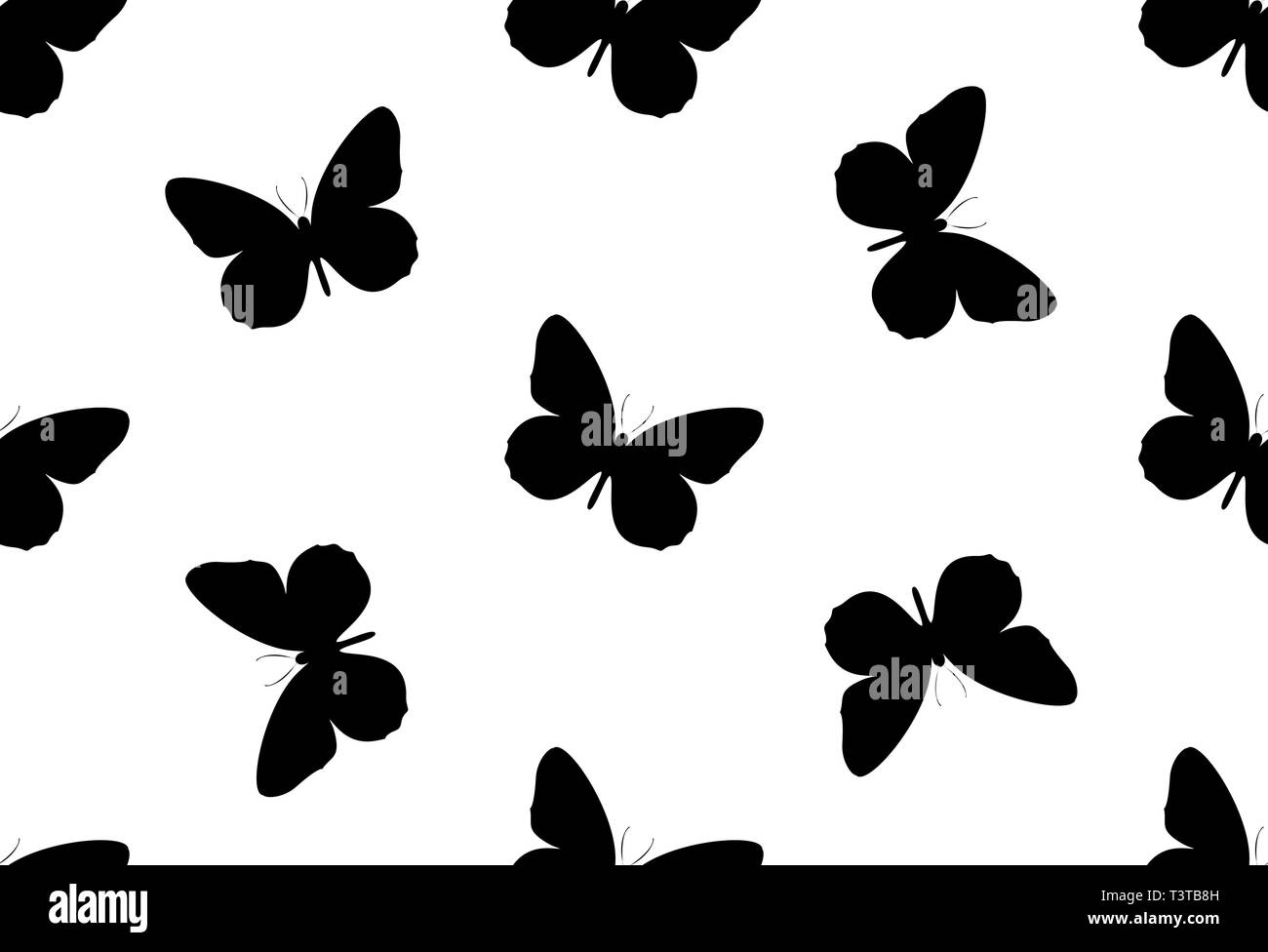 Modello senza soluzione di continuità con le farfalle. Abstract sfondo con farfalle. Illustrazione Vettoriale
