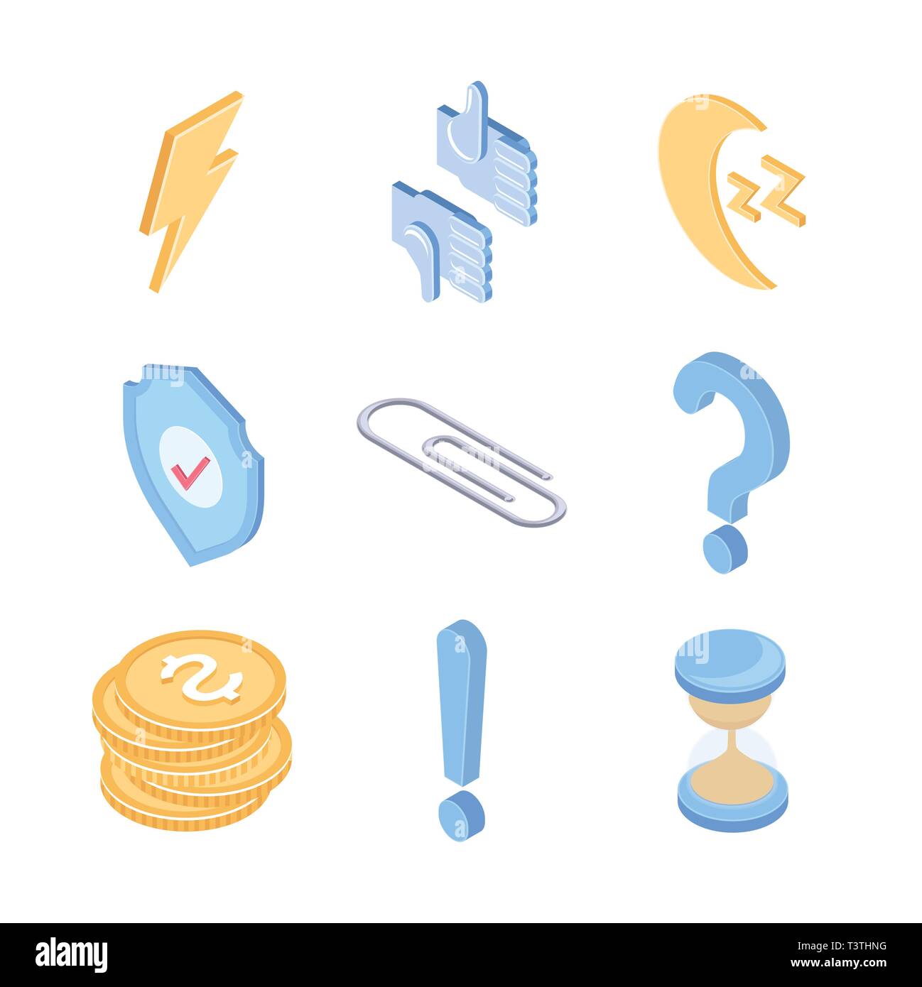 Business e social media - vettore colorati elementi isometrica Illustrazione Vettoriale