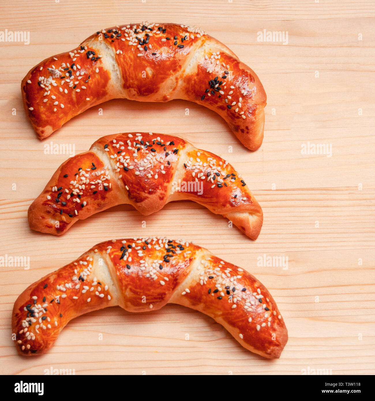 Pane con sesamo e formaggio Foto Stock