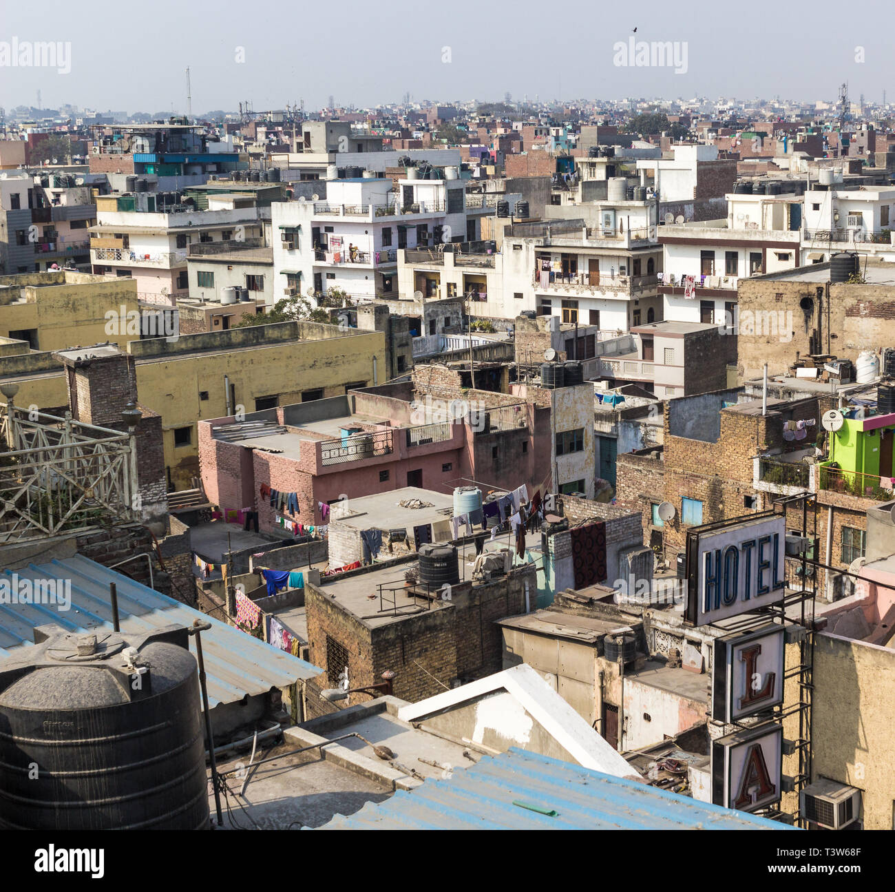 New Delhi skyline sul tetto Foto Stock