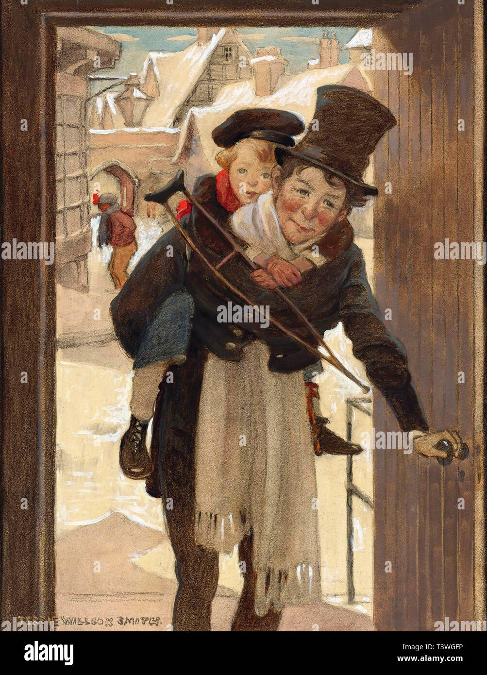 Tiny Tim da un canto di Natale da Jessie Wilcox Smith Foto Stock