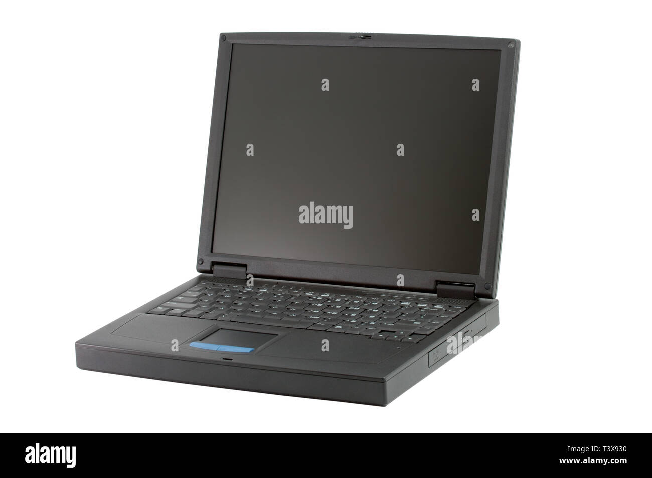 Vecchio tipo di computer portatile. Isolato su sfondo bianco Foto stock -  Alamy
