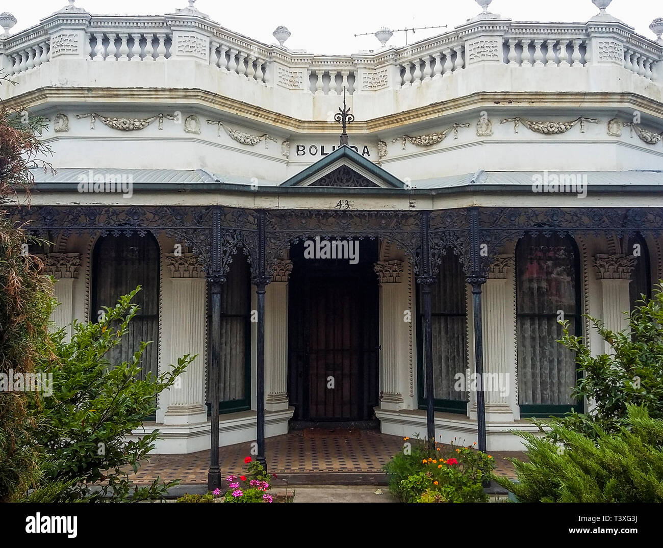 Italianamente vittoriana mansion nella zona suburbana di ascot vale, Melbourne, Australia Foto Stock