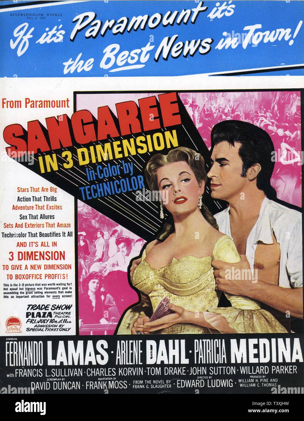 Fernando Lamas Arlene Dahl Patricia Medina SANGAREE 1953 direttore Edward Ludwig 3D Pine - Thomas Produzioni / Paramount Pictures Foto Stock