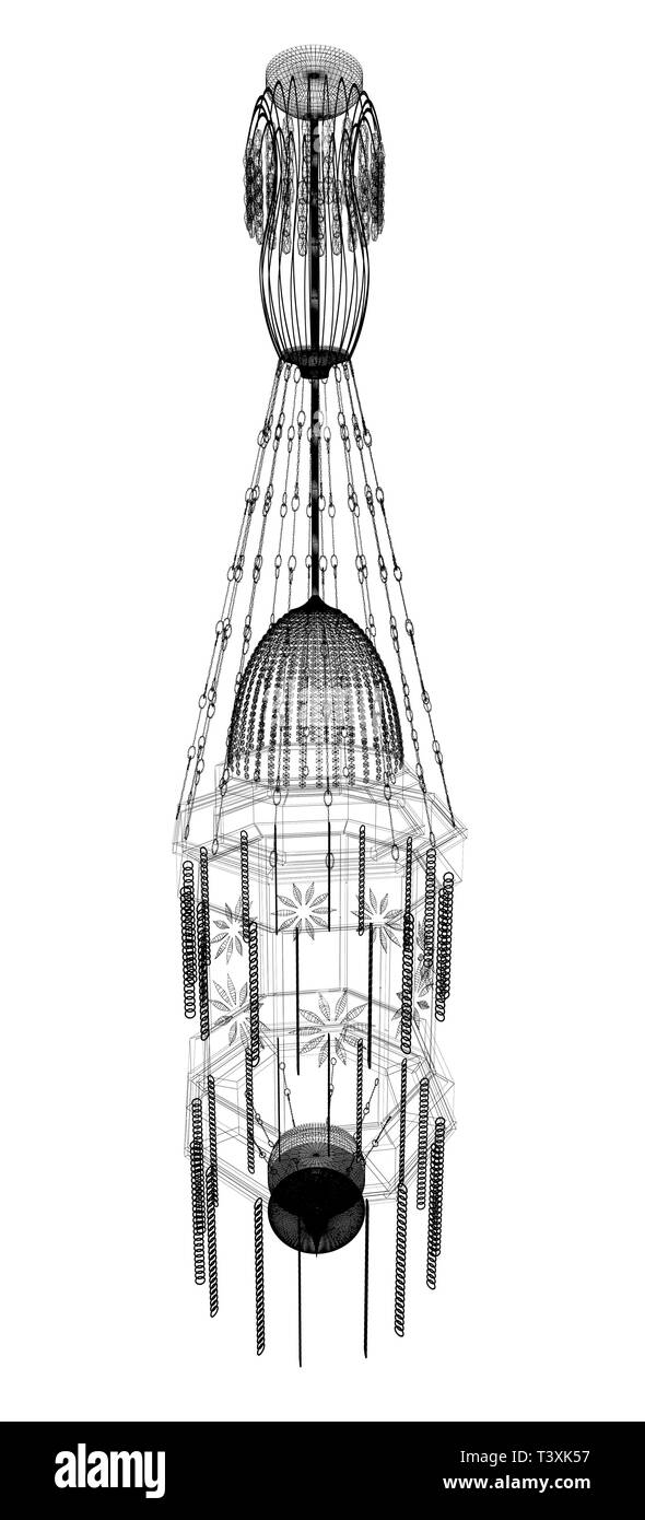 Tradizionale lampada arabo - Arabian lampadario. 3D'illustrazione. Foto Stock